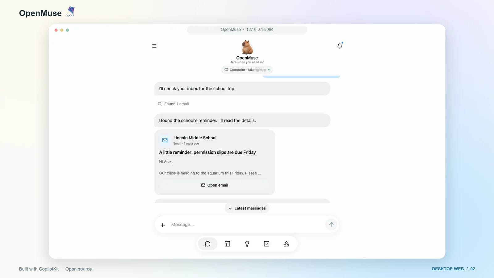 OpenMuse product demo preview
